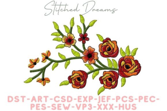 Arrangement of Flowers Embroidery Design