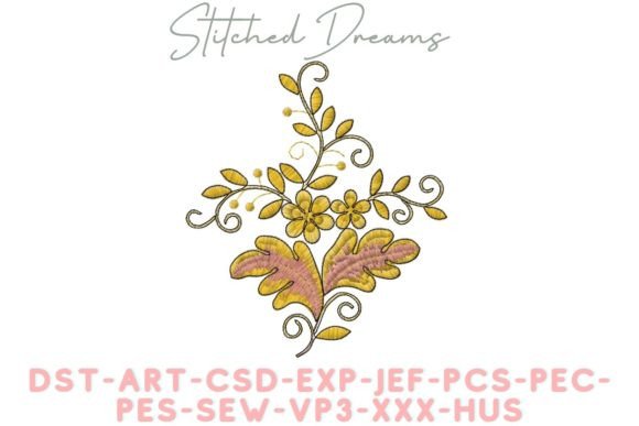 Creative Foliage Embroidery Design