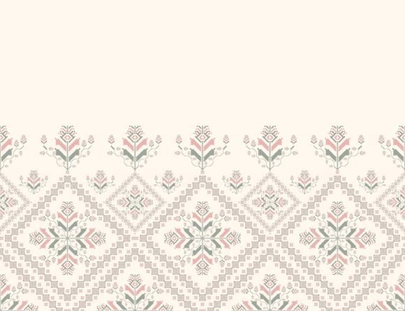 Embroidery Floral Geometric Pattern