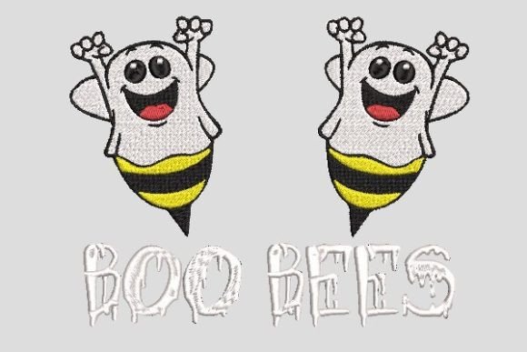 Funny Ghost Boo Bees, Halloween Embroidery