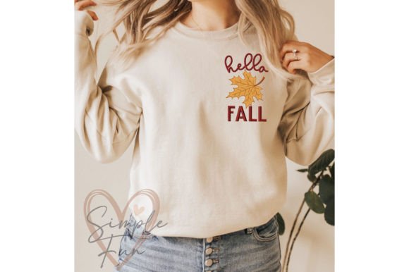 Hello Fall Leaf Embroidery Design